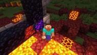 Steve with a bucket of lava (Image via Mojang)